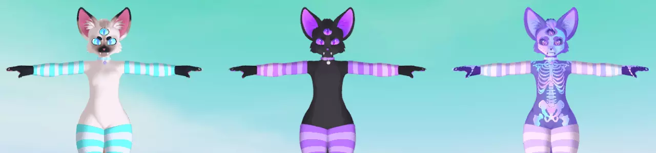 Keiko Kitty - 2 or 3 eyed Cat VRChat Avatar | By Space birb | VRCArena