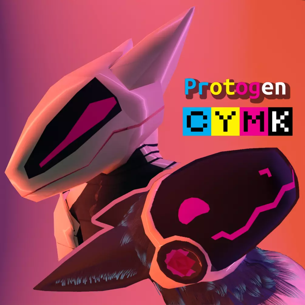 Protogen CYMK - VRChat Avatar, By Kaelygon