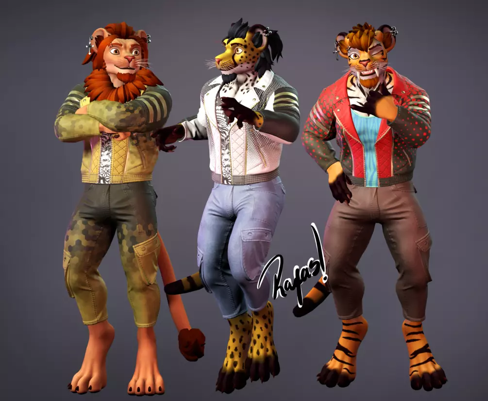 Azleus VRCHAT Feline - Cat - Lion avatar PC | By RafaelSculpts | VRCArena