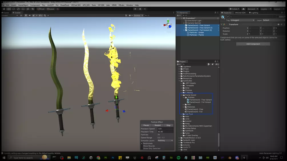 Flame Sword : Free VRChat/Unity Weapon | By Sam Dutter | VRCArena